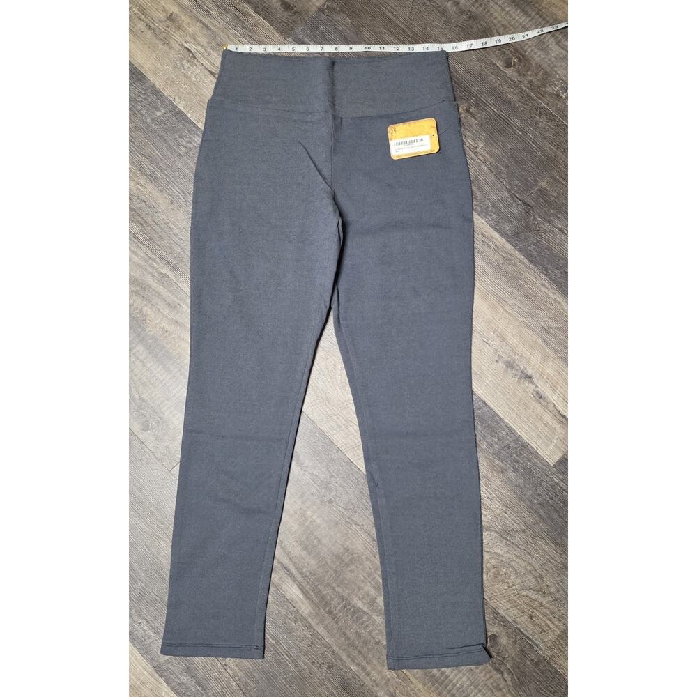 Hybrid & Company Womens Pull On Dress Pants XL Heather Navy Blue Stretch USA NWT